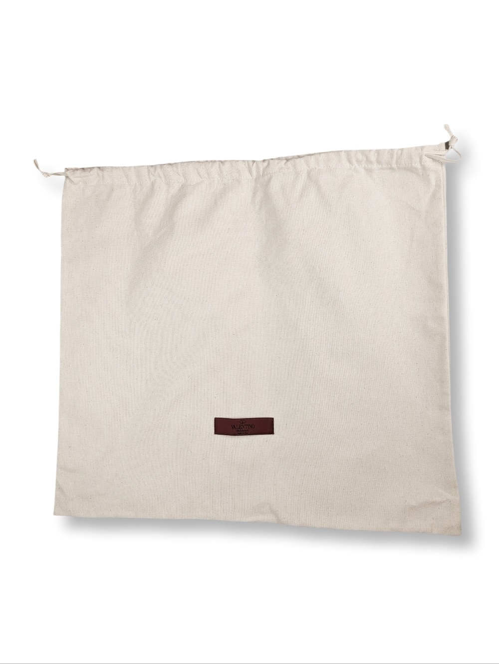 Valentino Garavani Canvas Drawstring Dust Bag with Red Logo Tag Authentic 18" x